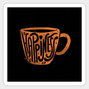 Happiness Coffee Typography Magnet